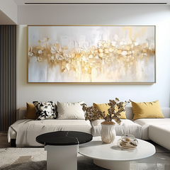 Sunlit Veil-Neutral Tones Textured Abstract Oil Painting, Modern Wall Art