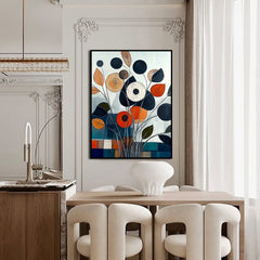 Symphony of Circles – Modern Abstract Circle Flower Painting Textured Floral Wall Art