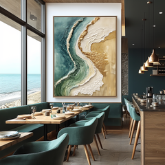 Tide of Gold – Textured Seascape Wall Art