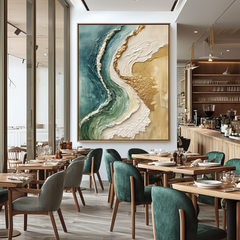 Tide of Gold – Textured Seascape Wall Art
