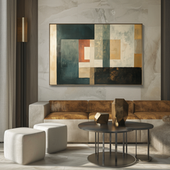 Timeless Layers: Modern Abstract Geometric Framed Art – Geometric Wall Art