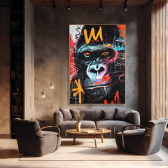Urban Throne – Contemporary Crowned Gorilla Portrait Oil Painting