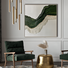 Verdant Horizon-Modern Textured Abstract Wall Art – Textured Seascape Wall Art