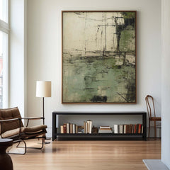 Verdant Lines – Large Minimalist Abstract Wall Art