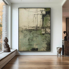 Verdant Lines – Large Minimalist Abstract Wall Art