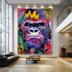 Violet Crown – Contemporary Gorilla Portrait Oil Painting