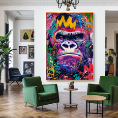 Violet Crown – Contemporary Gorilla Portrait Oil Painting