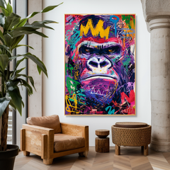 Violet Crown – Contemporary Gorilla Portrait Oil Painting