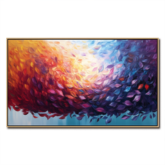 Whirlwind of Petals-Textured Abstract Floral Oil Painting for Modern Interiors
