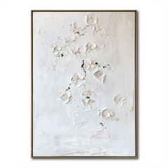 Whispering Orchids-White Orchid Textured Oil Painting