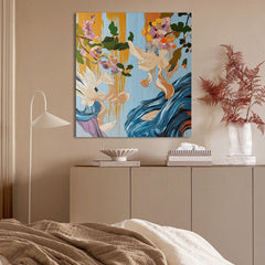 Whispers in Bloom – Textured Abstract Floral Oil Painting Large Canvas Art