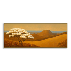 White Tree Landscape Painting – Large Textured Wall Art