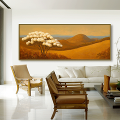 White Tree Landscape Painting – Large Textured Wall Art