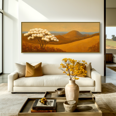 White Tree Landscape Painting – Large Textured Wall Art