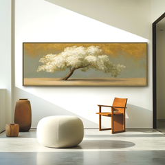 White Tree Horizon – Textured Landscape Wall Art