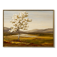 White Tree Vertical – Textured Landscape Wall Art