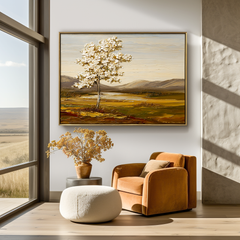 White Tree Vertical – Textured Landscape Wall Art