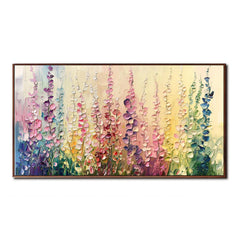 Wildflower Symphony: Textured Art – Textured Floral Oil Painting