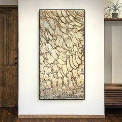 Golden Veil-Textured Gold Abstract Oil Painting
