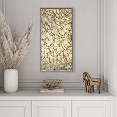 Golden Veil-Textured Gold Abstract Oil Painting