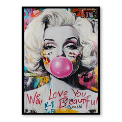 Pop Diva – Graffiti Pop Art Portrait Oil Painting, Modern Street Style Wall Art