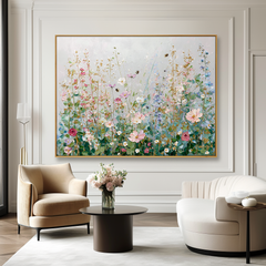 Soft Blossom Garden – Textured Floral Oil Painting
