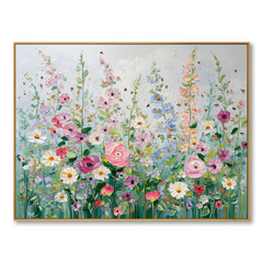 Spring Garden – Vibrant Floral Textured Oil Painting hand-painted wall art