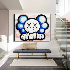 Playful Blue Character – Contemporary Cartoon Style Painting