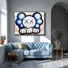 Playful Blue Character – Contemporary Cartoon Style Painting