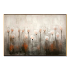 Whispering Tulip Field – Modern Minimalist Floral Oil Painting hand-painted wall art