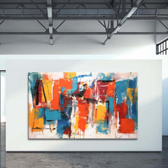 Bright Colorful Acrylic Painting Textured Original Oil Painting On Canvas  Large Modern Abstract Urban Living Room Wall Art