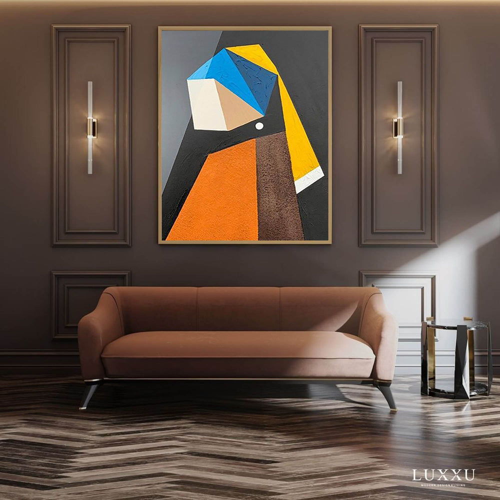 Modern Minimalist Painting on Canvas Colorful Geometric Painting Organic Shape Art Custom Canvas Wall Art Living Room Painting