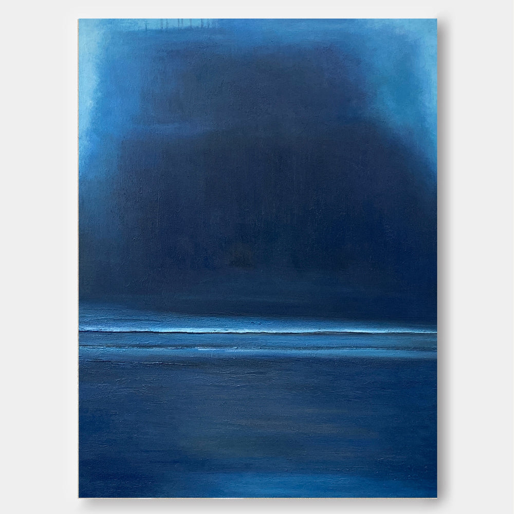 Blue Large Abstract acrylic painting Texture Minimalist Oil Painting On Canvas Original Wall Art Home Decor