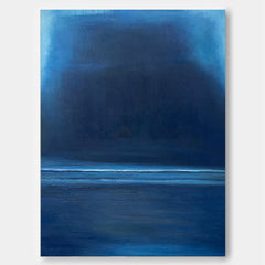 Blue Large Abstract acrylic painting Texture Minimalist Oil Painting On Canvas Original Wall Art Home Decor