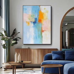 Texture Abstract Oil Painting Bright Large Acrylic Painting On Canvas High Quality Original Artwork