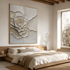 Cream Petal – Textured Floral Wall Art