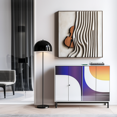Echo of Strings – 3D Violin Wall Art, Abstract Oil Painting on Canvas