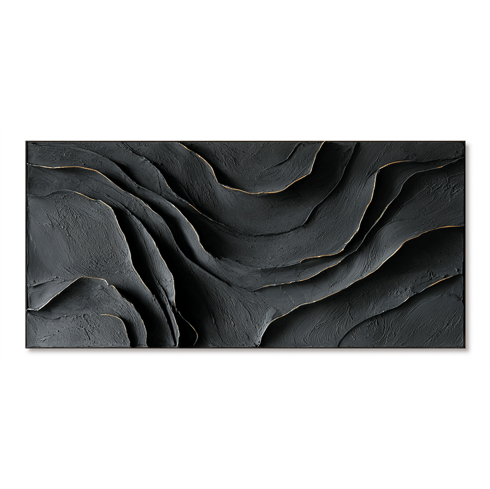 Fault Line Silence – Minimalist Textured Wall Art hand-painted wall art
