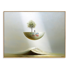 Floating Sanctuary Horizon – Surreal Minimalist Landscape Wall Art hand-painted wall art