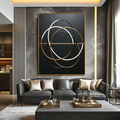 Interwoven Balance – Hand-Painted Textured Abstract Wall Art