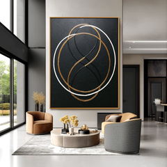 Overlapping Rings – Modern Minimalist Abstract Line Wall Art
