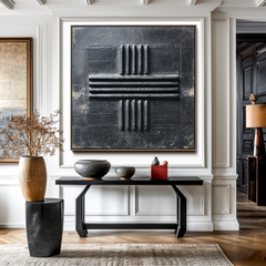 Silent Structure – Textured Geometric Wall Art