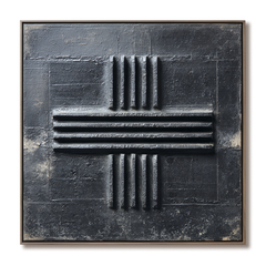 Silent Structure – Textured Geometric Wall Art