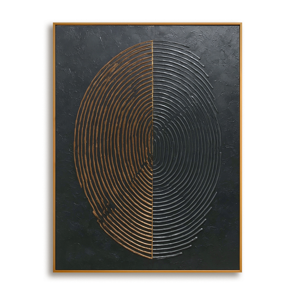 Symmetrical Echoes – Modern Interior Decor Circular Geometric Abstract Wall Art hand-painted wall art
