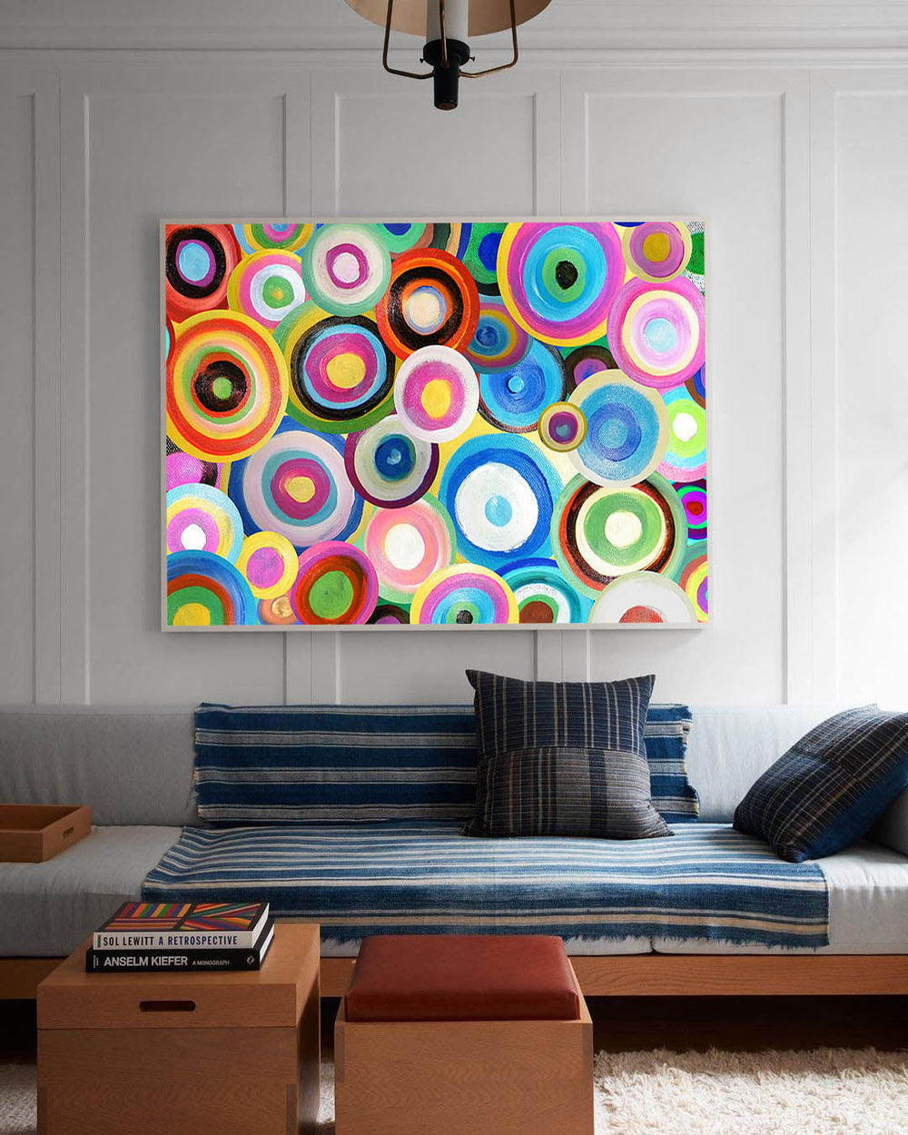 Modern  Acrylic Painting Bright Colorful Large Abstract Oil Painting Original Wall Art Home Decoration