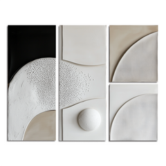 Soft Reverie-4-Piece Neutral Abstract Minimalist Painting