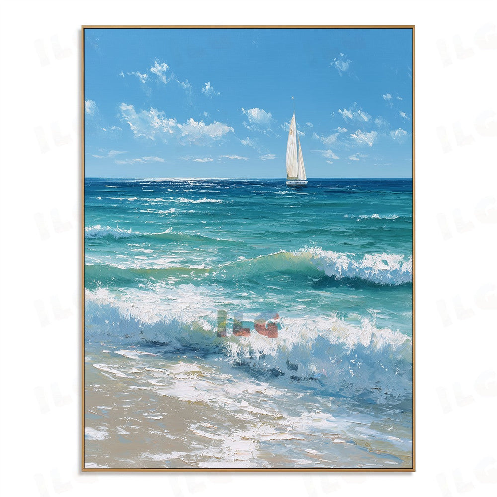 Bluewater Solitude – Coastal Seascape Wall Art hand-painted wall art