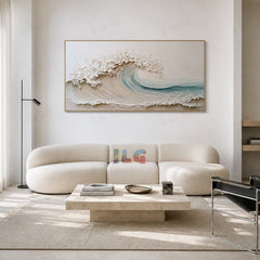 Coastal Foam Motion – Textured Ocean Wall Art