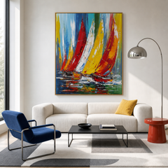 Regatta of Colors – Abstract Sailing Wall Art