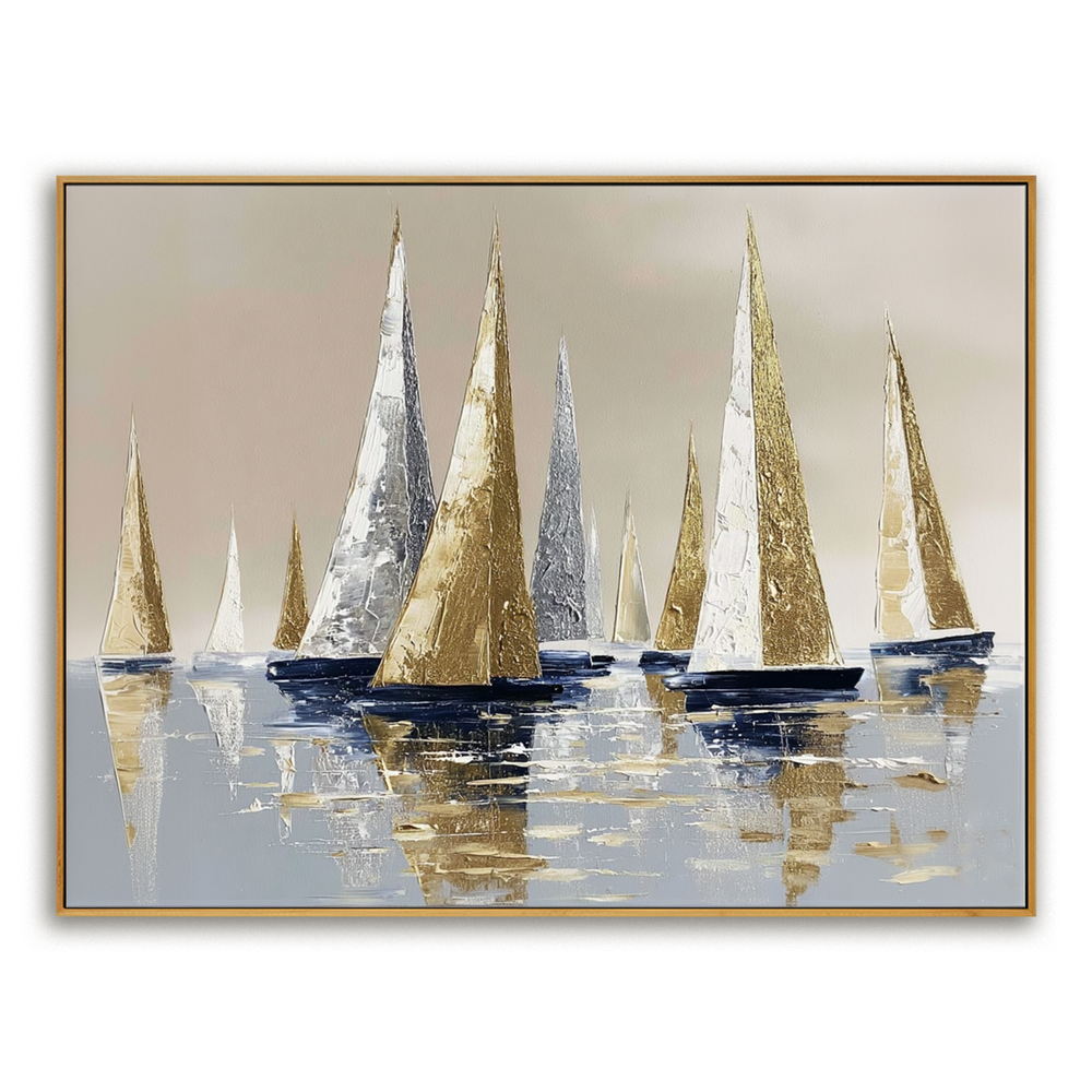 Silver Voyage – Seascape Wall Art hand-painted wall art